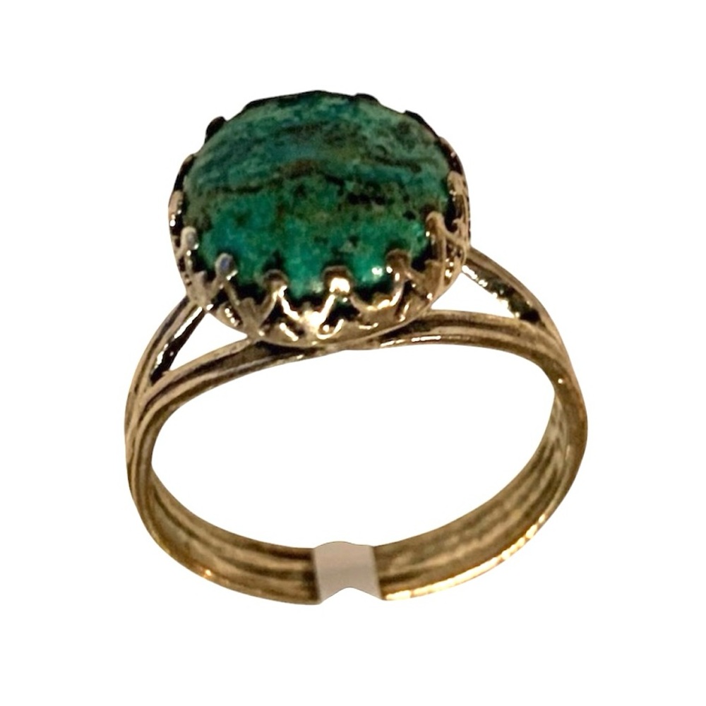 ISRAELI ROUND CABOCHON EILAT STERLING RING